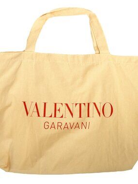 VALENTINO CARAVANI AUTHENTIC COTTON CANVAS LARGE SHOPPING TOTE BAG